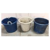 Three large garden buckets