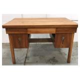 Old handcrafted wood desk