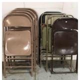 Lot of 8 metal folding chairs