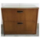 Large wood file cabinet w/ glass top