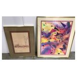 Framed art lot