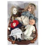 Lot of four old dolls