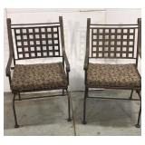 Pair of metal patio chairs