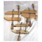 Three Jorgensen Woodworking clamps