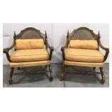 Mid century cane back chairs