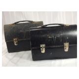 Pair of vintage metal lunch pails