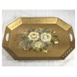Hand painted metal serving tray