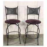 Pair of café style swivel stools