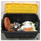 Large tote with camping supplies