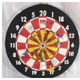 Double-sided dart board with darts