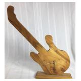 Wooden guitar clock
