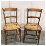 Two cane seat chairs