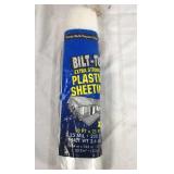 New roll of plastic sheeting 10 ft x 25 ft