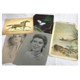 Vintage sketches and prints