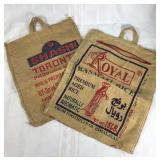 Pair of re-purposed burlap sacks
