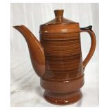 Striped red ware Terra cotta teapot