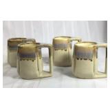Drip glazed ceramic mug set