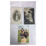 Trio of vintage German postcards