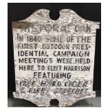 Vintage historical marker wood sign
