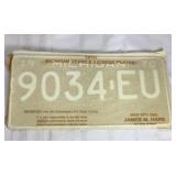 Pair of 1970 Michigan unused license plates