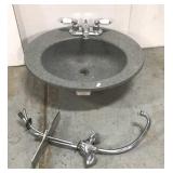 Bathroom sink with faucet