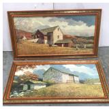 Framed barn prints