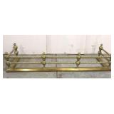 Vintage brass fireplace fender rail