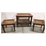 Mid century cane top table set