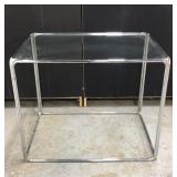 Chrome and glass side table