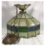 Vintage slag glass light fixture