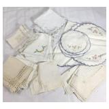 Vintage Embroidered handkerchiefs and linens
