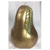 Large metallic pear shaped candle