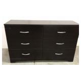 Dark brown six drawer dresser