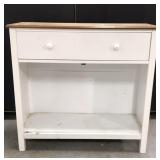White shelf with drawer