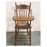 Vintage cane seat high chair