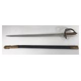 Brass handled sword w/ scabbard
