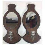 Mirrored wall candle sconces
