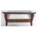 Rustic blue shelf and coat rack