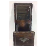 Mirrored wood wall hanging w/ eagle emblem