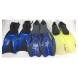 Lot of scuba fins
