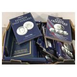 Box of coin collection folders