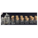 Collection of corked glass bottles