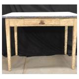 Antique porcelain top farm table