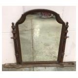 Antique wood vanity mirror