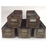 Set of weathered metal drawers