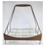 MCM wood and metal rack