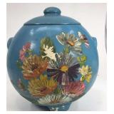 Hand painted vintage pottery jar