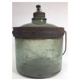 Antique kerosene glass container