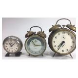 Vintage alarm clock trio