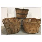 Three apple baskets
